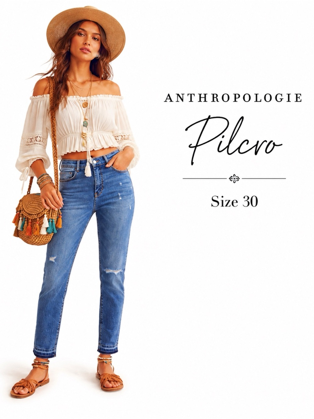 ANTHROPOLOGIE Pilcro Ripped High Rise Skinny Jeans